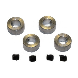 Hjulstopp av stål, 4mm axel, 4-p