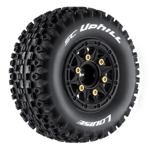 Louise SC-UPHILL däck 1/10 short course soft svart fälg multi hex 12mm 14mm 17mm