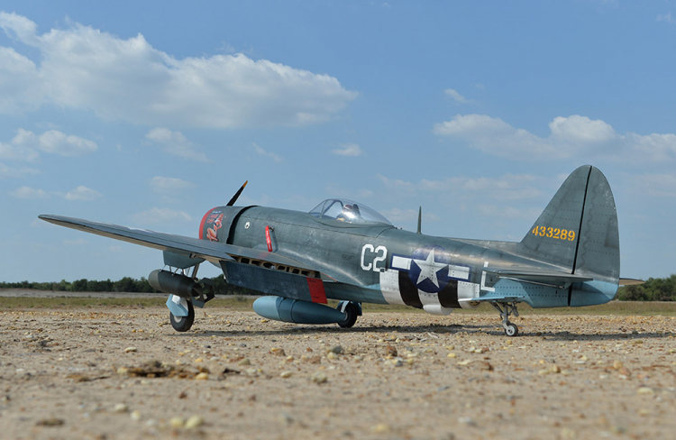 Black Horse P-47 Thunderbolt 50-60cc Bensin ARF el-landställ - Bild 2