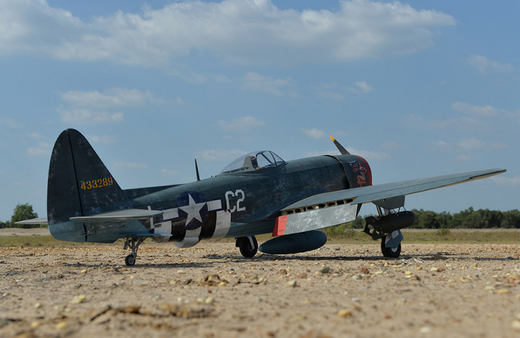Black Horse P-47 Thunderbolt 50-60cc Bensin ARF el-landställ - Bild 6
