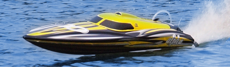 Joysway Alpha 1000mm Borstlös V-båt ARTR Gul - Bild 10