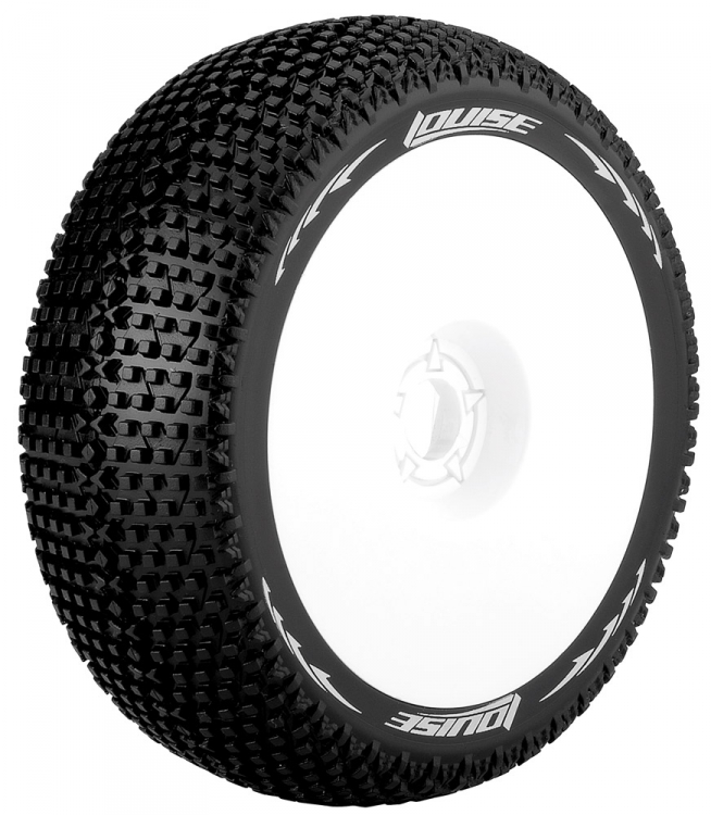 Louise B-TURBO Däck/Fälg 1/8 Buggy Soft Vit 2-pack - Bild 2