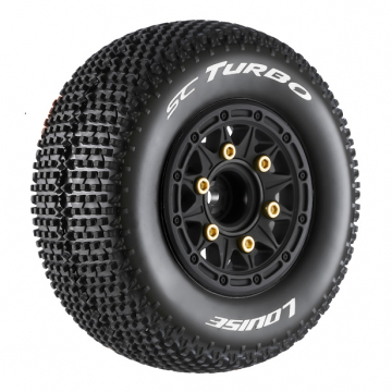 Louise SC-TURBO 1/10 short course däck soft 12 14 17mm hex svart fälg
