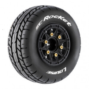 Louise SC-ROCKET 1/10 short course däck soft 12 14 17mm hex svart fälg