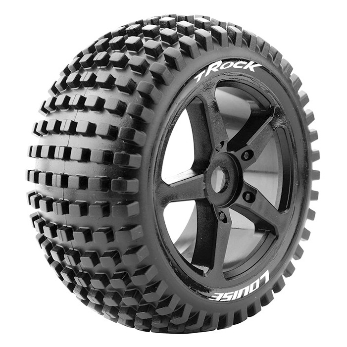 Louise T-ROCK Däck/Fälg 1/8 Truggy Soft Svart 2-pack - Bild 2